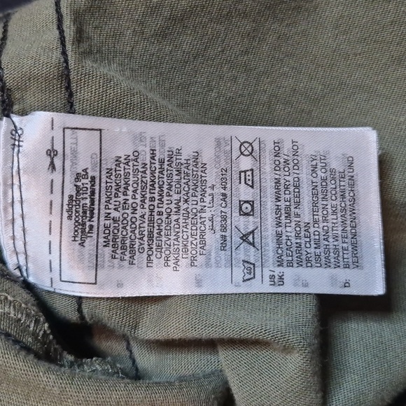 Adidas Army Green & Black 100% Cotton Short Sleeve T-shirt, Boy's L/XL Men's XXS - Picture 7 of 8